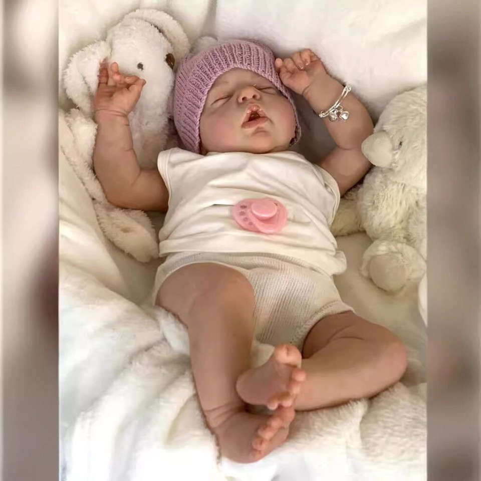 21" Reborn Baby Dolls Alexis Lifelike Newborn Vinyl Cloth Body Hand