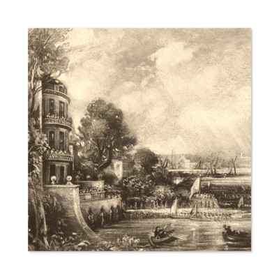 David Lucas Eröffnung der Waterloo Bridge 1838 Gemälde großer Wandbilddruck quadratisch