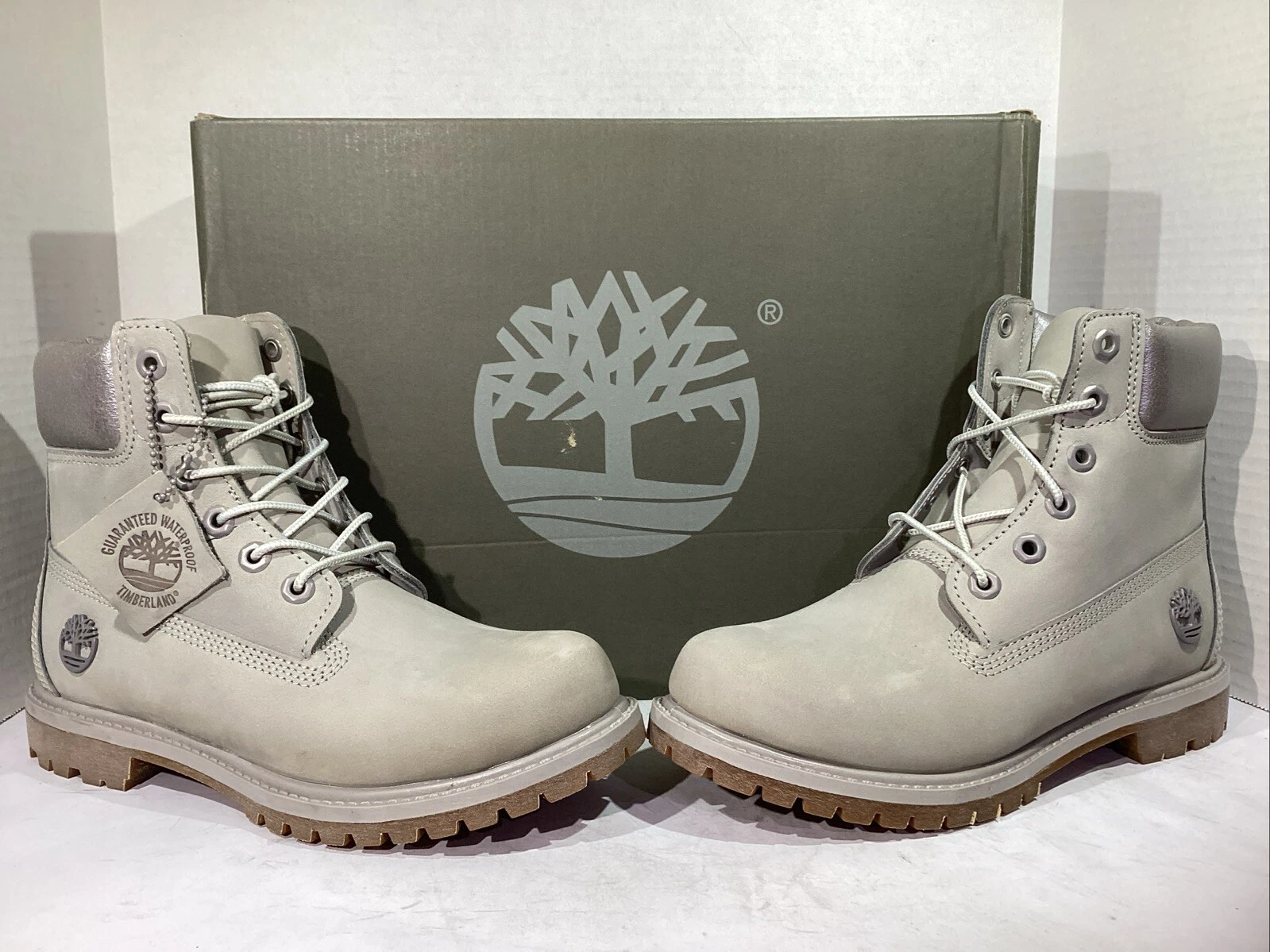 Stivali impermeabili Timberland da donna taglia 7 5 EU 38 5 grigi premium 6" pollici AJ 451