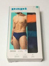 Papi Mens 6 Pack Small Low Rise Underwear Briefs - Blue Orange Black