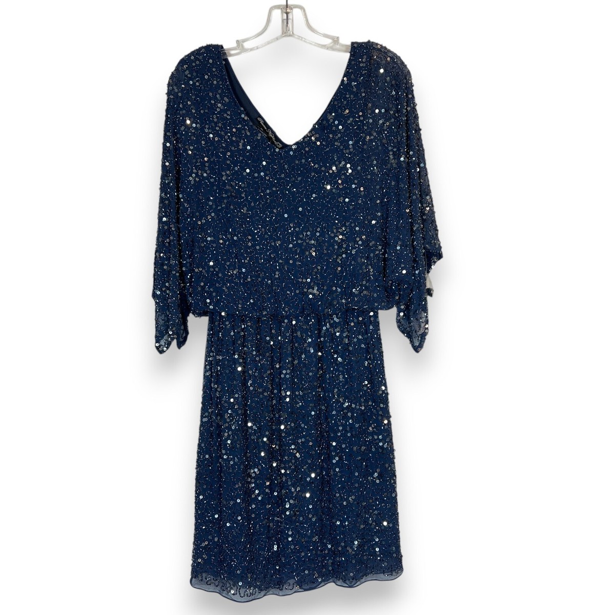 pisarro beaded dress Nights Cocktail 4 Blue Sequin Silk Formal Mini Colors:Silver Crystal Mother of the Bride modest prom dress Glamorous Prom Makeup With