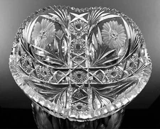 American Brilliant Cut Glass Bowl 8.25" x 4"