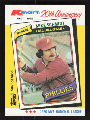 1982 Topps Kmart 20th Anniversary AL & NL MVP's #39 Mike Schmidt Phillies