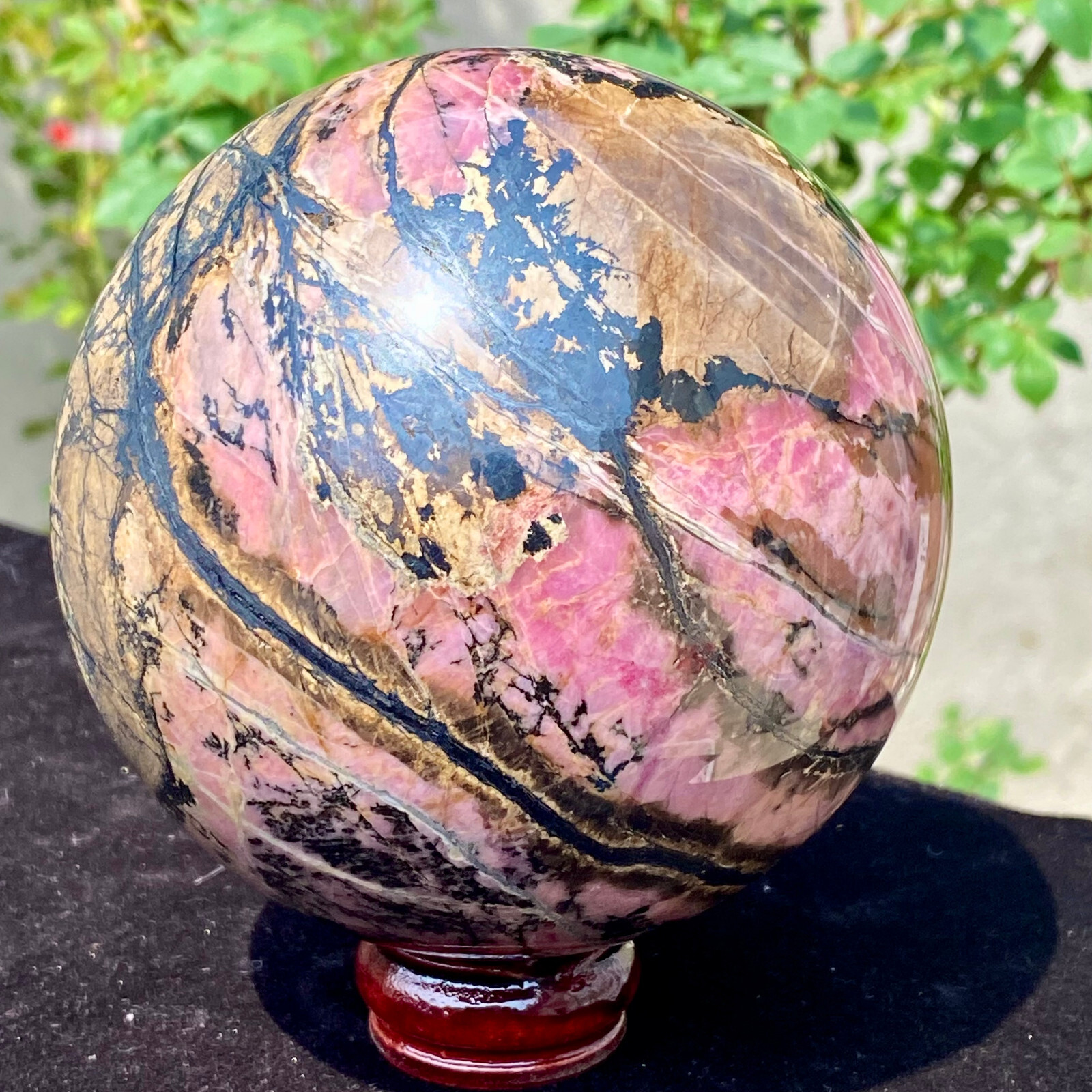 3.92LB Natural Peach Blossom Stone Crystal Ball for Soul Healing & Energy
