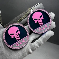 2x Skull Punish Rated Car Fender Badges Car Emblem fits JEEP WRANGLER 4x4SUV