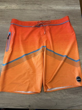 O Neill Hyperfreak Board Shorts Orange Ombre Gradient Swim Trunks Men's 38