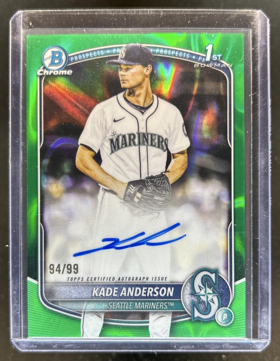 2025 Bowman Draft Kade Anderson Chrome Auto Green Lava Refractor 1st #/99