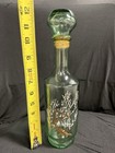 Vintage Glass Whiskey Decanter Asian Decor Willow Tree Gold Foil No Glow — photo 2