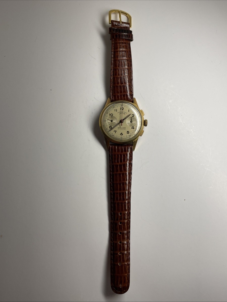 Telda Watch Swiss Chronographe Venus 188 GP 17J Handwinding Mens