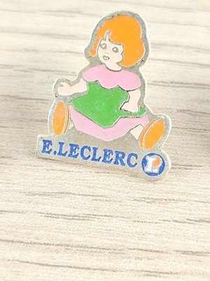 Alte E.Leclerc Vintage Pin, Retro Abzeichen Sammlung, seltenes Werbeobjekt