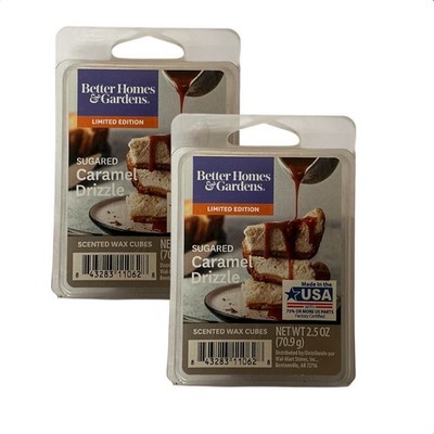 2x BETTER HOMES & GARDENS SUGARED CARAMEL  DRIZZLE SCENTED WAX CUBES FALL AUTUMN