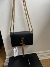 YSL Black Small Kate Bag With Gold Tassel & Hardware