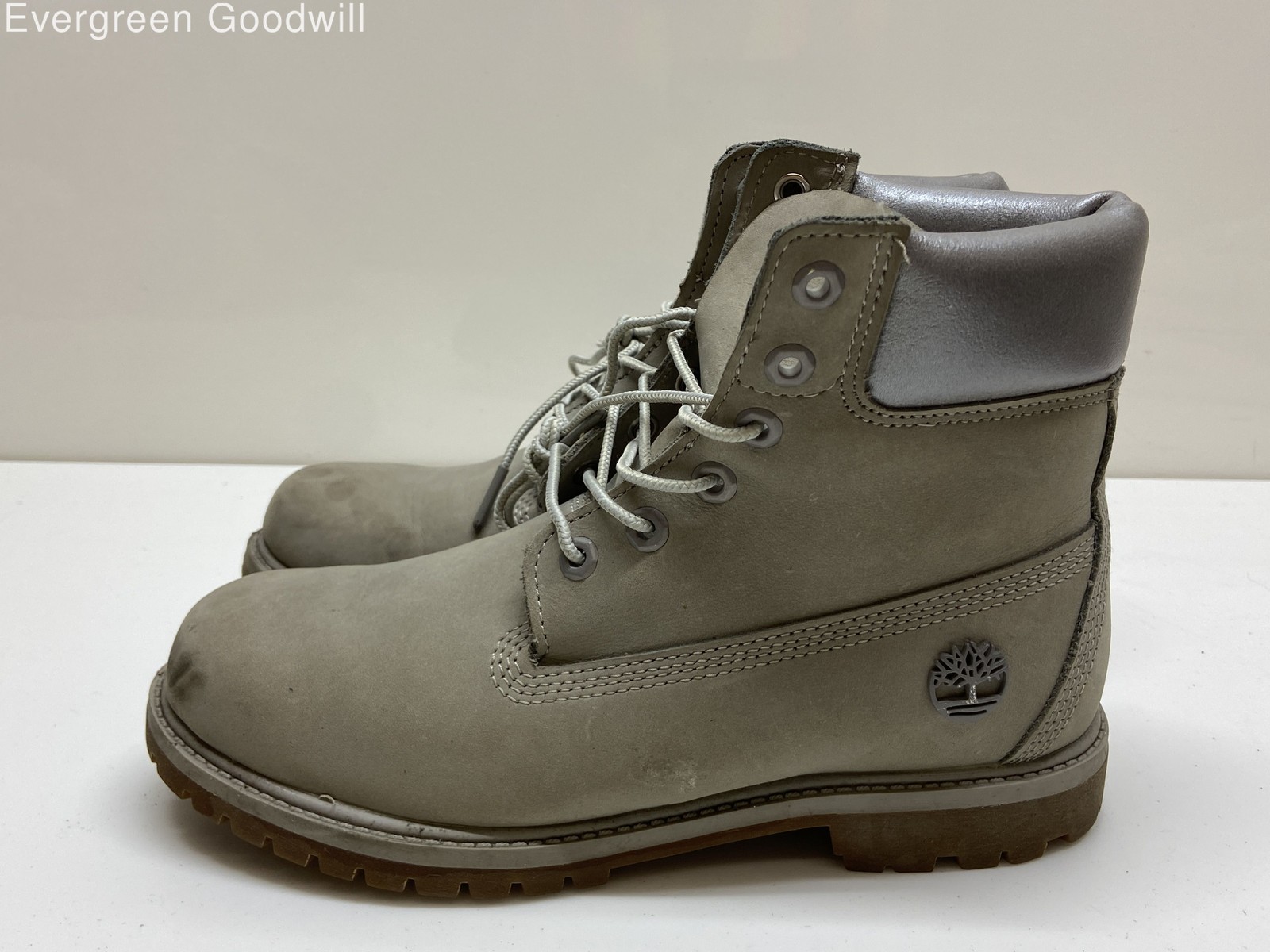 Timberland Women's Premium 6” Gray Leather Lace-Up Combat Boots Size 9 M