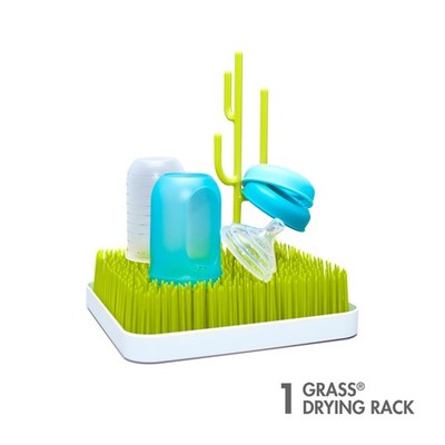 Boon Grass Countertop Drying Rack, Low-Profile Baby Bottle Rack Green