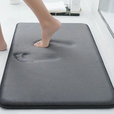 Solid color thickened flannel bathroom absorbent cushion furry toilet shower roo
