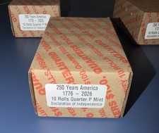 2026 Declaration Of Independence Quarter Philadelphia Mint Sealed Box 10 Rolls