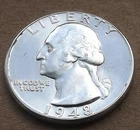 1948 D Washington Quarter - Gem BU 90% Silver U.S. Coin