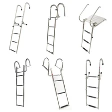 2/3/4/5 Step Boat Ladder Stainless Steel Telescoping Folding Dock Ladder