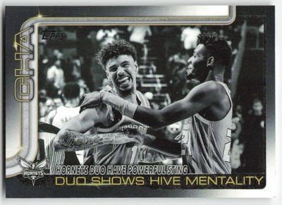 #ad 2025 26 Topps Black Friday #283 Hornets Duo Have Powerful Sting Blackout $1.85