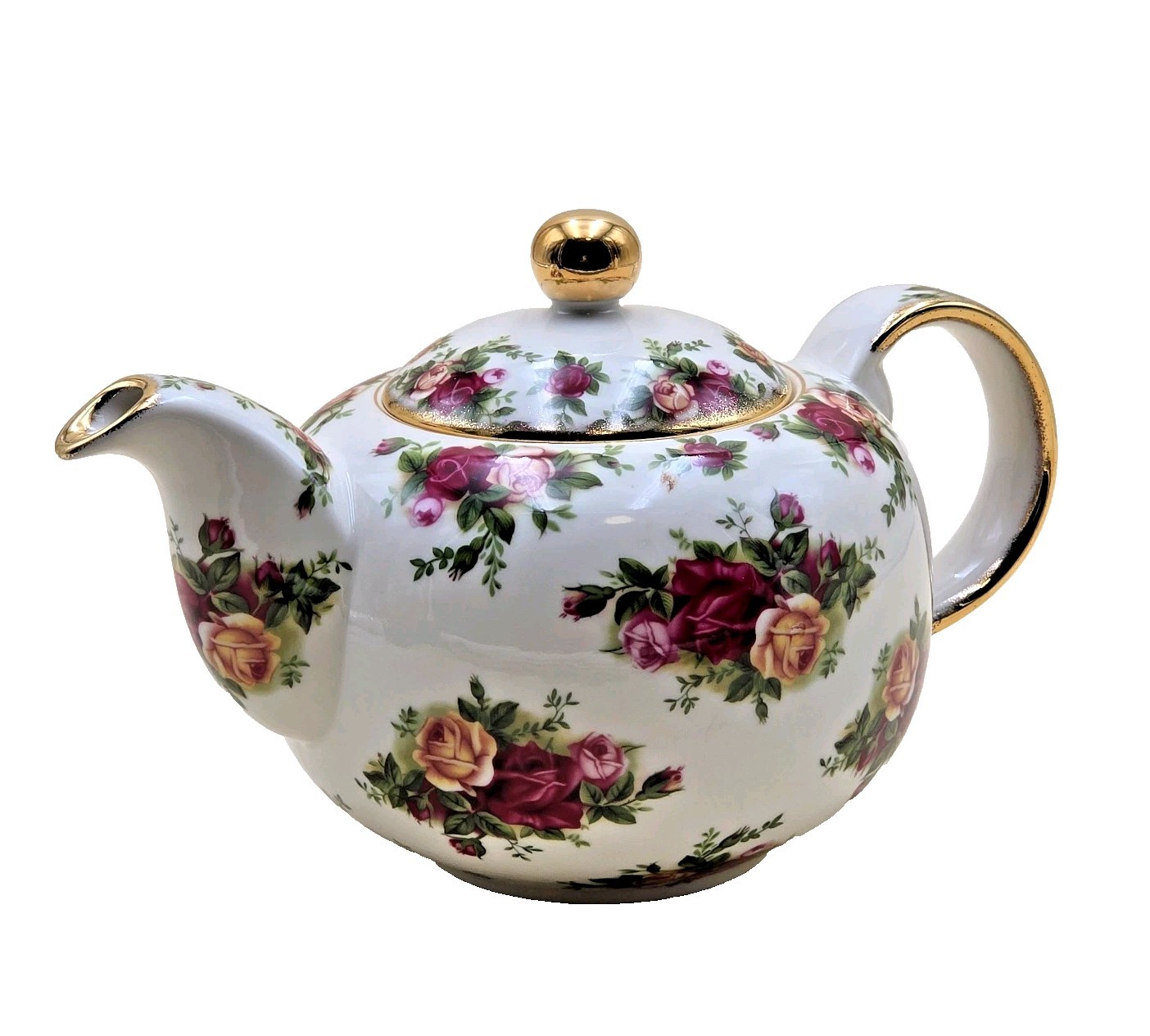 Royal Doulton Albert Old Country Roses Large Teapot 1998 Gol