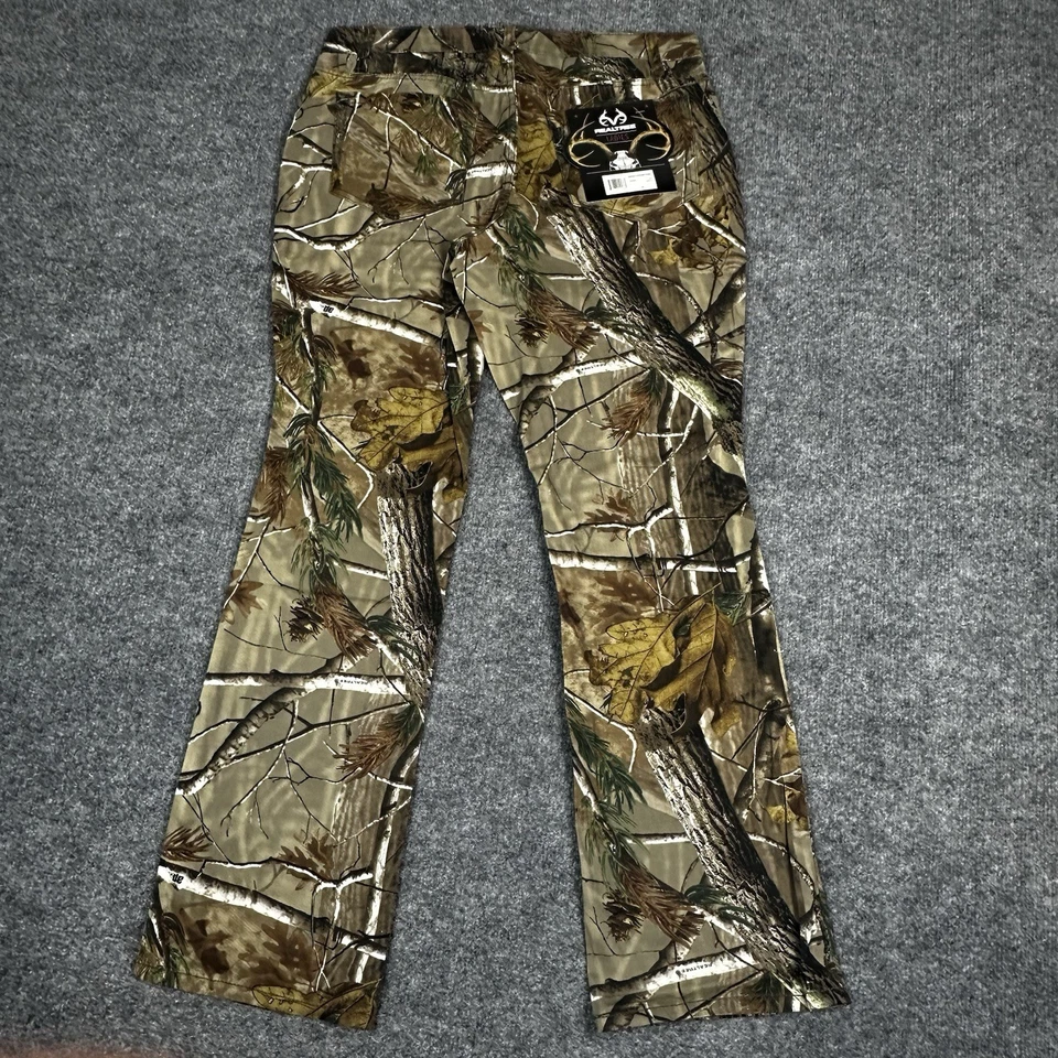 Realtree Camo Pants Ladies 12 Brown Green Camouflage Hunting 5 Pocket Outdoor - Image 3 of 4