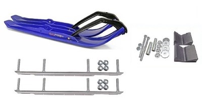 C&A Pro Blue XPT Snowmobile Skis w/ 9'' Shaper Bars Complete Kit ARCA 2016+