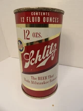 1954 SCHLITZ FLAT TOP BEER CAN #129-28-B MILWAUKEE, WISCONSIN