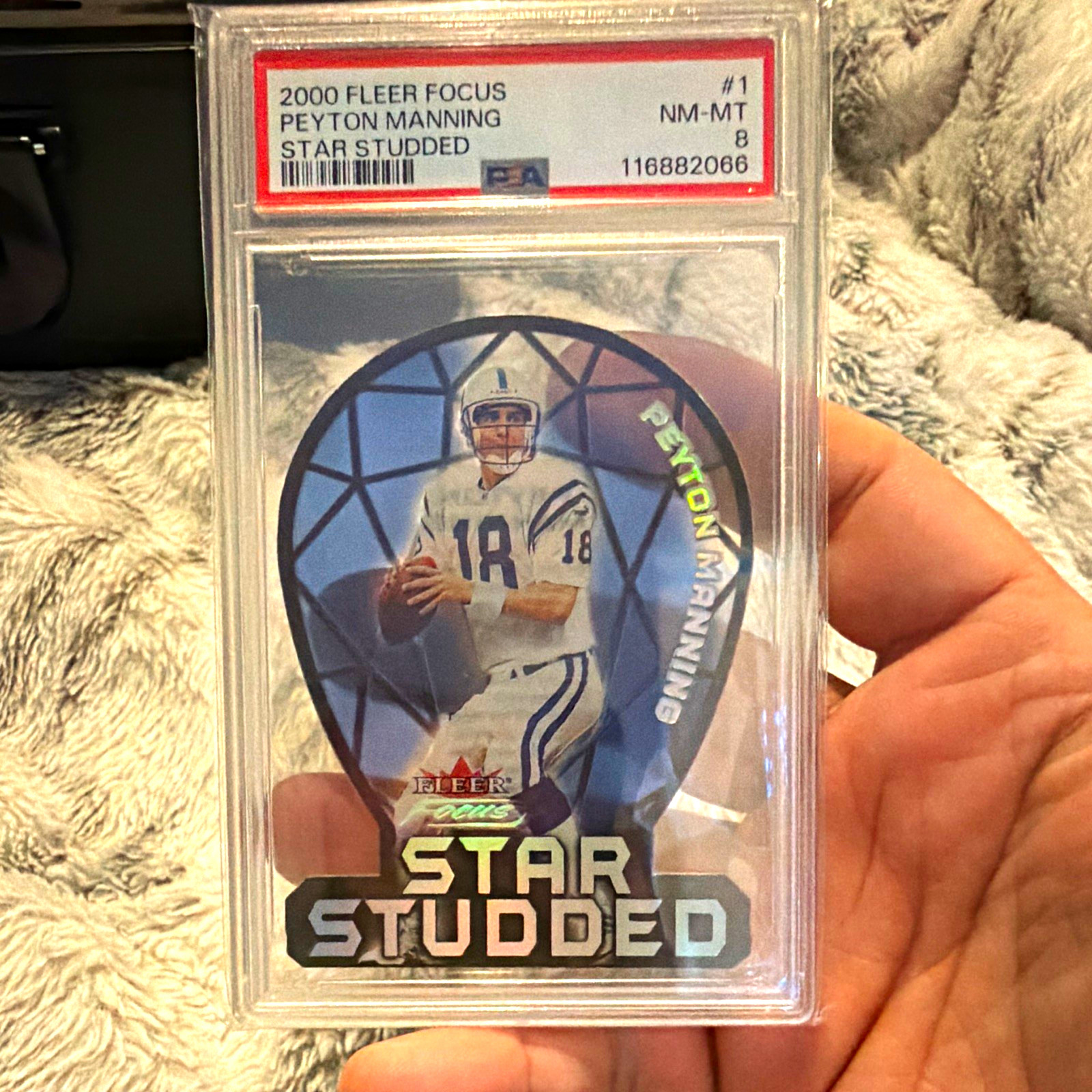 Fleer 2000 Fleer Focus Star Studded Peyton Manning #1 Colts PSA 8 view 1