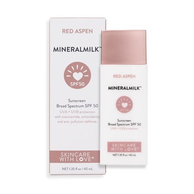 Red Aspen MineralMilk  SPF 50 Mineral Sunscreen   Broad Spectrum Face Sunscreen