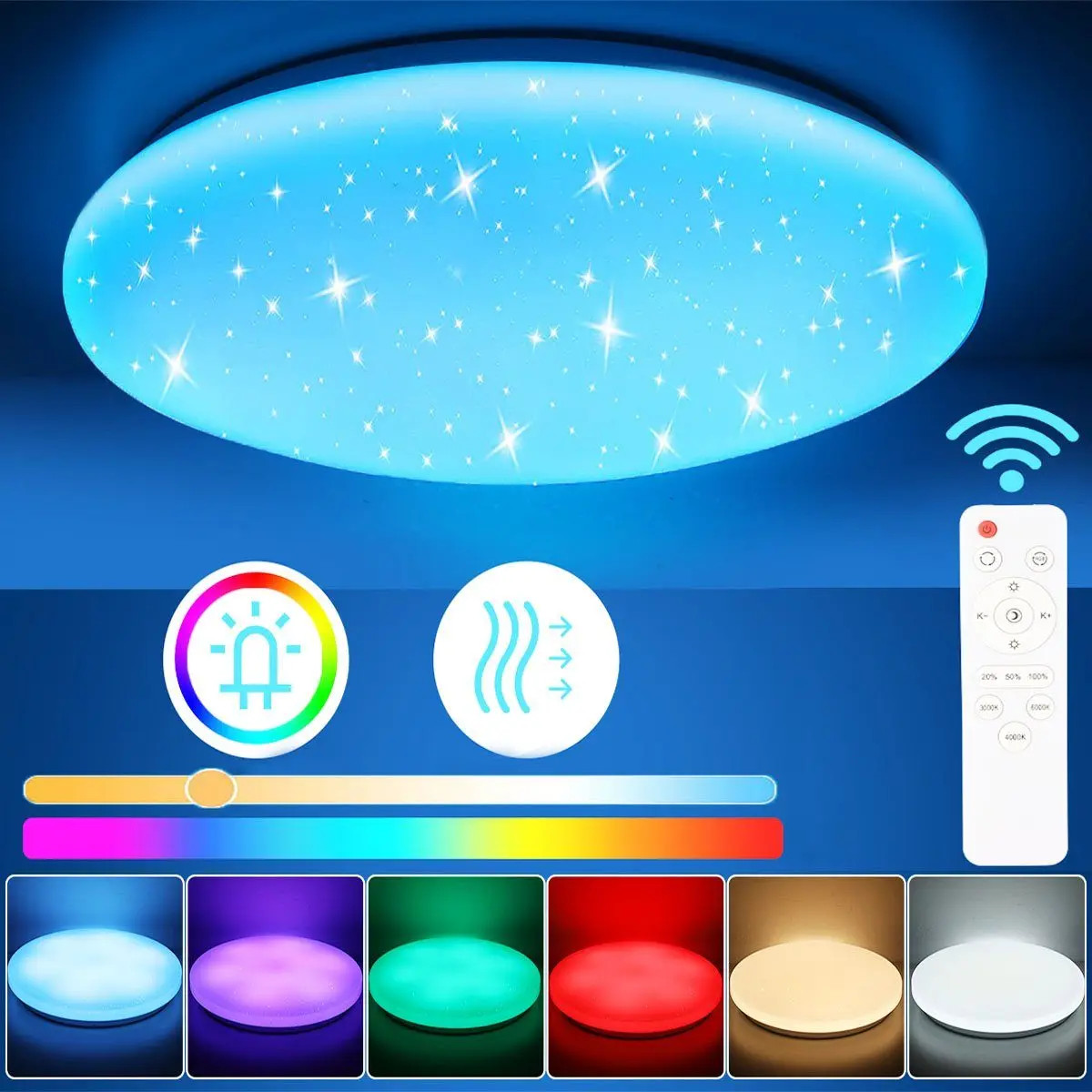 Plafonnier LED RVB 36W anti-éblouissement pour éliminer la fatigue visuelle