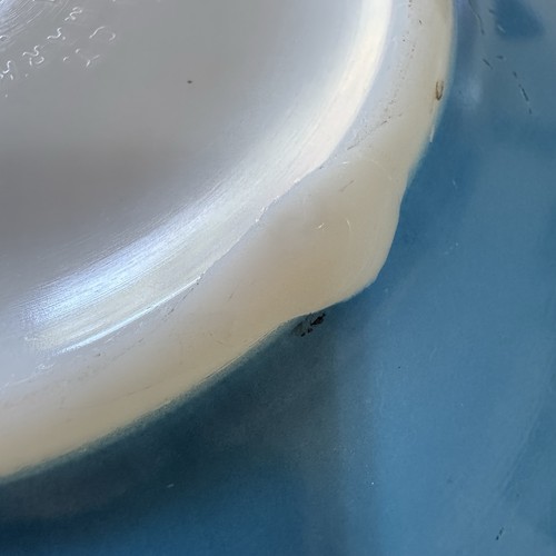 Vintage Pyrex SNOWFLAKE GARLAND 4 QT Cinderella MIXING BOWL 444 Blue & White - Picture 14 of 15