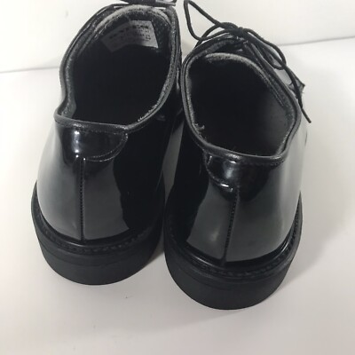 Bates Vibram Military Dress Shoes Black High Gloss Oxfords Mens