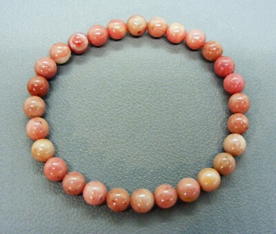 +Natur+ RHODONIT Edelstein-Armband+Kugelarmband Ø 6 mm /19 cm -NEU- A-Qualität-