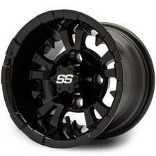MODZ 10" Vampire Glossy Black Golf Cart Wheel
