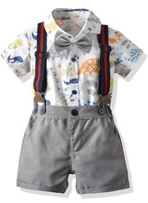 Baby Boy Formal Outfit 100 cotton Gentleman Toddler 4pcs GIFT photoshoot 9-12M