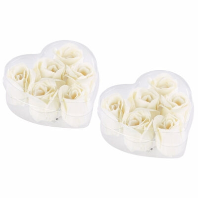 PEARL Rosenkopf-Seife: 6 cremeweiße Rosen-Duftseifen in Geschenk-Box, 2er Pack