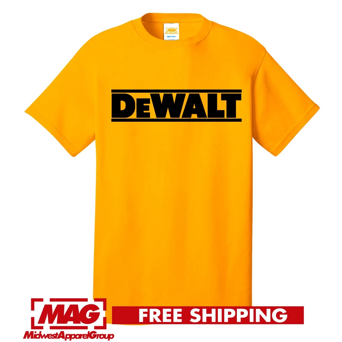 DEWALT GOLD T SHIRT Tool Shirt Tee T Garage Parts Car Construction