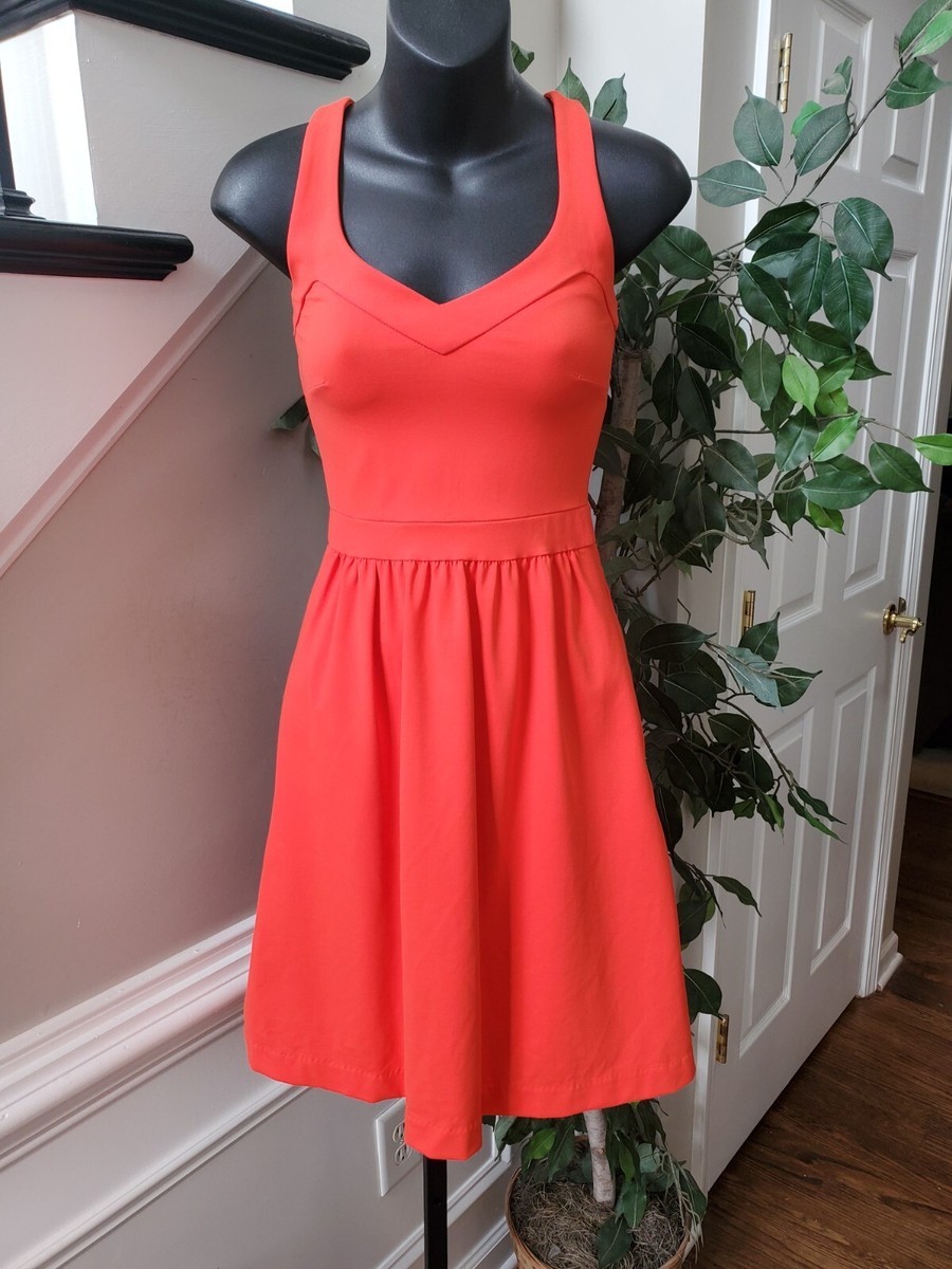 Cynthia Rowley Women's Orange Nylon Sleeveless Casual Knee