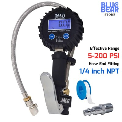 #ad Digital Tire Inflator Measuring Checking Tire Pressure Gauge Air Chuck PSI BAR $59.14