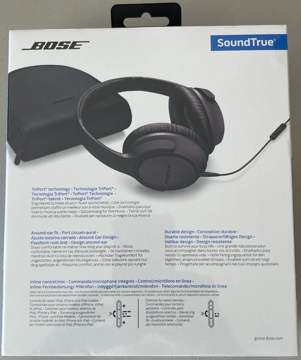Bose SoundTrue Around-Ear II Headphones Headband Headset Apple devices,  Charcoal