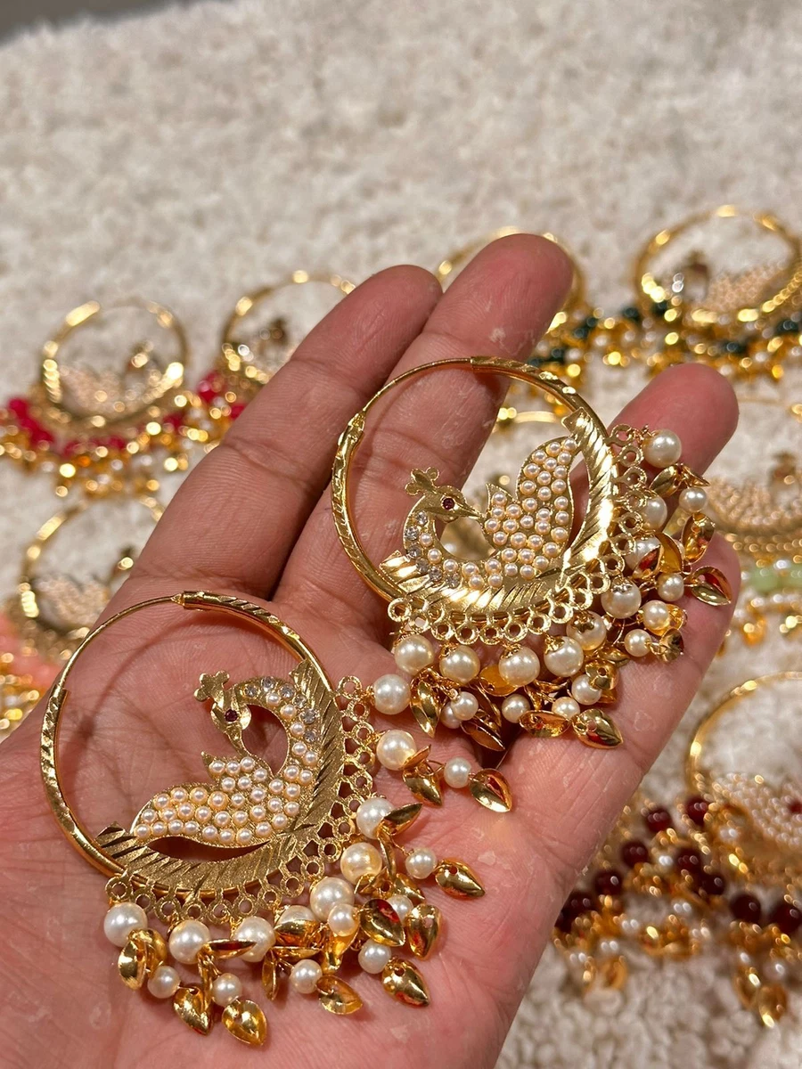 Punjabi Traditional Jewellery - Gold Finished Kundan Jhumki Earrings Tap on  the link in the bio to shop Connect with us on a video call & get in touch  with our jewellery