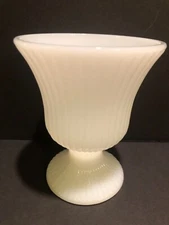 E. O. Brody Co. Ribbed White Milk Glass Vase 5"