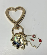 Heart shaped key chain with bunny and flower attatched