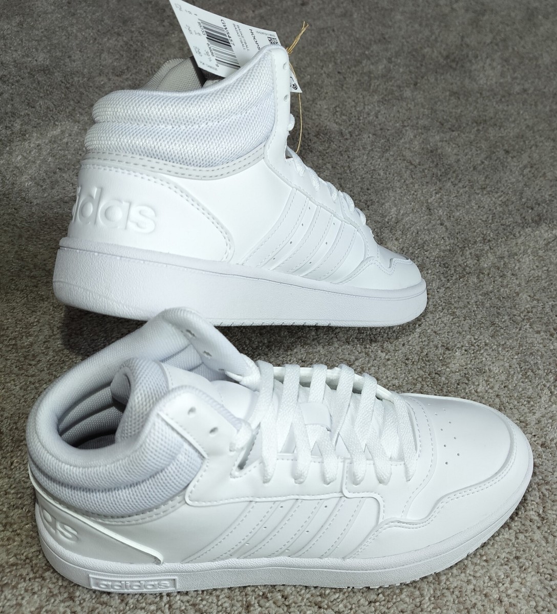 Adidas Women Hoops Mid Classic Vintage All White Leather
