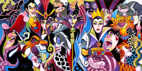 Villanos de Disney Bellas Artes Tim Rogerson Firmado Edición Teniente 195 Todas sus Malvadas Formas - Imagen 1 de 1