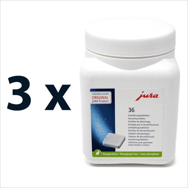 3 X Genuine JURA 6 Cleaning Tablets 2 in 1 Phase 18 Tabs Coffee