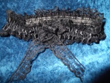 BLACK SATIN  LACE BRIDAL GARTER, LINGERIE GARTER, WEDDING ACCESSORY, NEW, AUST