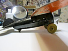 ANTIQUE STEEL TOY AIRPLANE PROP WOOD TIRE 30S 40S PRESSED LINDBERGH PLANE RARE — photo 7