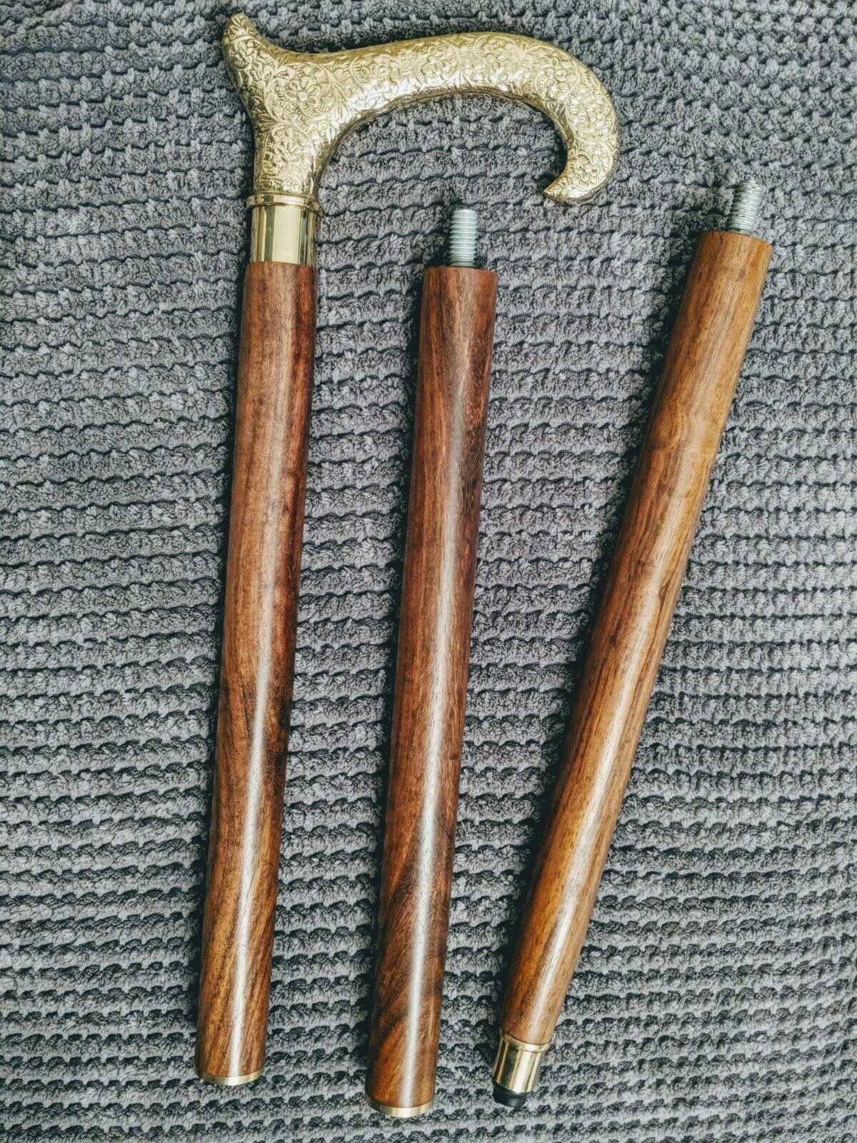 Derby Walking Stick Solid Brass Handle Foldebel C… - image 4