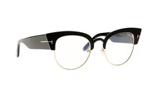 TOM FORD Sunglasses ALEXANDRA 02 TF 0607 005 Matte & Shiny Black Clear lenses 51